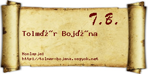 Tolmár Bojána névjegykártya